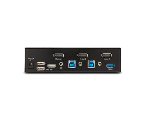 StarTech.com Switch Conmutador KVM DisplayPort de 2 Puertos - 8K60/4K144 - para Un Monitor - DP 1.4 - 2x USB 3.0 - 4x USB 2.0 HID - Conmutado por Boto