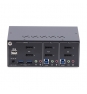 StarTech.com Switch KVM de 2 Puertos DisplayPort para 2 Monitores - Conmutador KVM 4K60Hz - Hub Ladrón 2x USB 5Gb - Hub 2x USB 2.0 - Teclas de Acceso