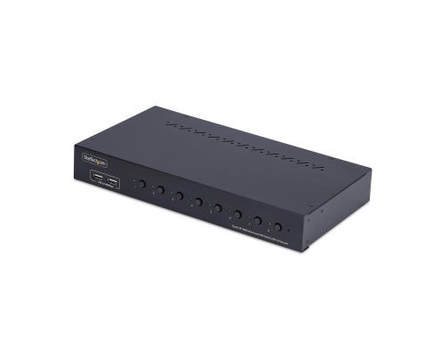 StarTech.com Switch KVM de 8 Puertos DisplayPort 4K 60Hz - Conmutador KVM DP 1.2 4K60 con Kit de Montaje 1U para Rack - con Hub USB de 4 Puertos - Con