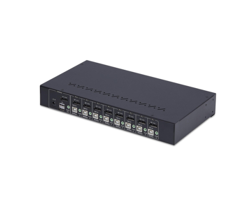 StarTech.com Switch KVM de 8 Puertos DisplayPort 4K 60Hz - Conmutador KVM DP 1.2 4K60 con Kit de Montaje 1U para Rack - con Hub USB de 4 Puertos - Con