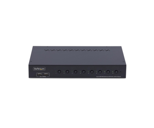 StarTech.com Switch KVM de 8 Puertos HDMI 4K 60Hz - Conmutador KVM HDMI 2.0 con Kit de Montaje 1U para Rack - con Hub USB de 4 Puertos - Conmutado por