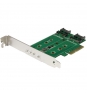 StarTech.com Tarjeta Adaptadora PCI Express 3.0 de 3 Puertos M.2 para SSD - 1x NVMe - 2x SATA III