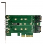 StarTech.com Tarjeta Adaptadora PCI Express 3.0 de 3 Puertos M.2 para SSD - 1x NVMe - 2x SATA III