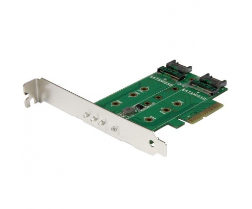 StarTech.com Tarjeta Adaptadora PCI Express 3.0 de 3 Puertos M.2 para SSD - 1x NVMe - 2x SATA III