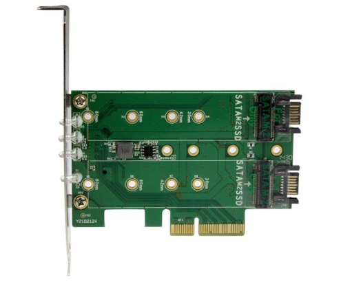 StarTech.com Tarjeta Adaptadora PCI Express 3.0 de 3 Puertos M.2 para SSD - 1x NVMe - 2x SATA III