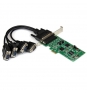 StarTech.com Tarjeta Adaptadora PCI Express PCIe de 4 Puertos Serie Serial Combo RS232 y RS485 RS 422 DB9