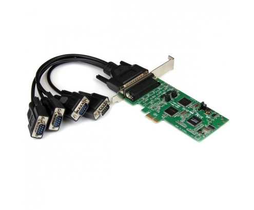StarTech.com Tarjeta Adaptadora PCI Express PCIe de 4 Puertos Serie Serial Combo RS232 y RS485 RS 422 DB9