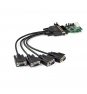 StarTech.com Tarjeta Adaptadora PCI Express Serie de 4 Puertos RS232 - UART 16950 - Perfil Bajo