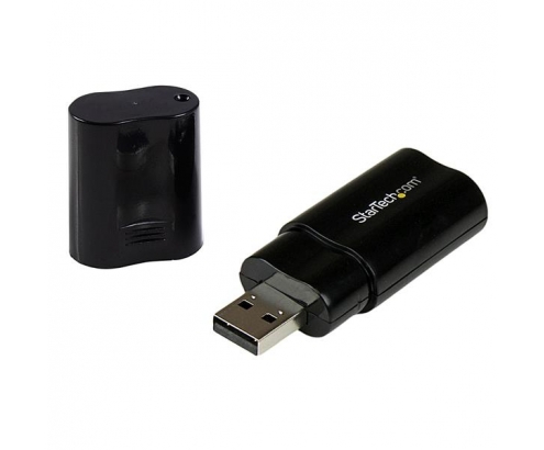StarTech.com Tarjeta de Sonido Estéreo USB Externa Adaptador Conversor Negro