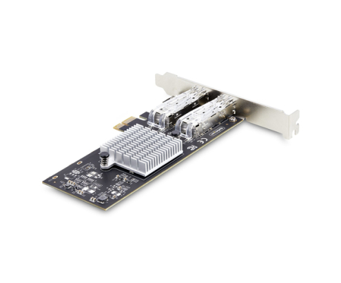 StarTech.com Tarjeta PCIe 2.1x1 de Red de Fibra Óptica/Cobre Ethernet 1Gb SFP de 2 Puertos - Chipset Controlador Intel I350-AM2 - Cobre de 1000BASE/F