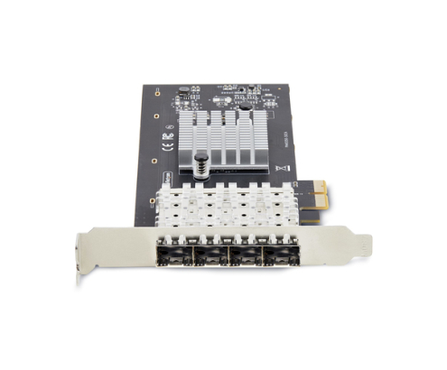 StarTech.com Tarjeta PCIe 2.1x2 (Compatible con x4, x8 y x16) de Red de Fibra Óptica/Cobre Ethernet 1Gb SFP de 4 Puertos - Chipset Controlador Intel