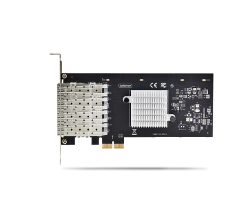 StarTech.com Tarjeta PCIe 2.1x2 (Compatible con x4, x8 y x16) de Red de Fibra Óptica/Cobre Ethernet 1Gb SFP de 4 Puertos - Chipset Controlador Intel