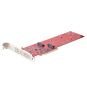 StarTech.com Tarjeta PCIe Adaptadora para 2 SSDs M.2, PCI Express x8 o x16 a NVMe Doble o SSDs M.2 AHCI, PCI Express 4.0, 7,8Gbps por Unidad con Bifur