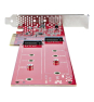 StarTech.com Tarjeta PCIe Adaptadora para 2 SSDs M.2, PCI Express x8 o x16 a NVMe Doble o SSDs M.2 AHCI, PCI Express 4.0, 7,8Gbps por Unidad con Bifur