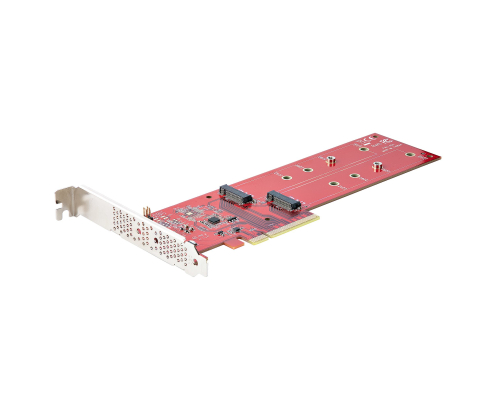 StarTech.com Tarjeta PCIe Adaptadora para 2 SSDs M.2, PCI Express x8 o x16 a NVMe Doble o SSDs M.2 AHCI, PCI Express 4.0, 7,8Gbps por Unidad con Bifur