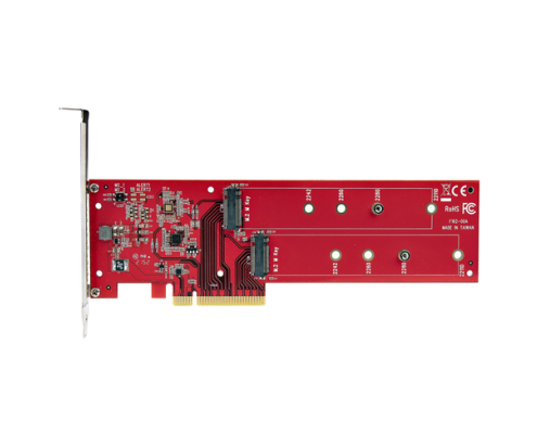 StarTech.com Tarjeta PCIe Adaptadora para 2 SSDs M.2, PCI Express x8 o x16 a NVMe Doble o SSDs M.2 AHCI, PCI Express 4.0, 7,8Gbps por Unidad con Bifur