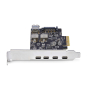 StarTech.com Tarjeta PCIe de 5 Puertos USB de 10Gbps 4x USB-C / 1x USB-A - Hub Concentrador Interno USB 3.2 de 10Gbps - Tarjeta PCI Express 4 Puertos 