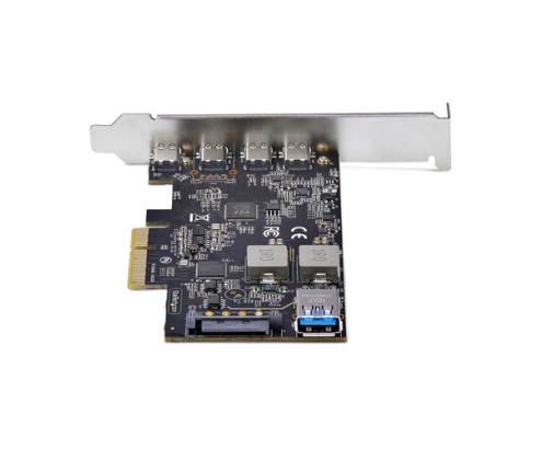 StarTech.com Tarjeta PCIe de 5 Puertos USB de 10Gbps 4x USB-C / 1x USB-A - Hub Concentrador Interno USB 3.2 de 10Gbps - Tarjeta PCI Express 4 Puertos 