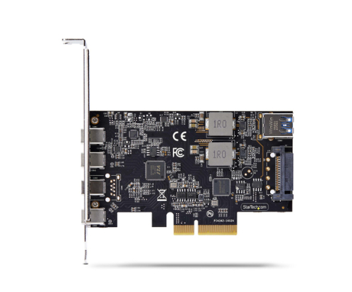 StarTech.com Tarjeta PCIe de 5 Puertos USB de 10Gbps 4x USB-C / 1x USB-A - Hub Concentrador Interno USB 3.2 de 10Gbps - Tarjeta PCI Express 4 Puertos 