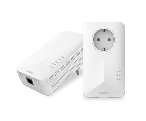 Strong POWERL1000DUOWIFIEUV2 adaptador de red PowerLine 1000 Mbit/s Ethernet Wifi Blanco 2 pieza(s)