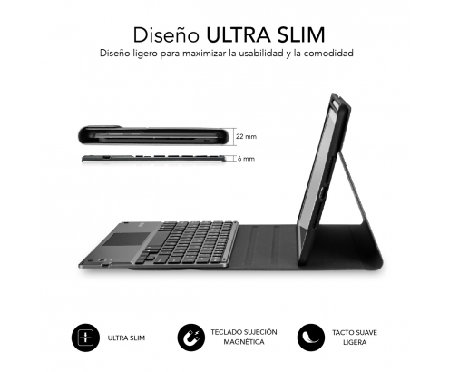 SUBBLIM Keytab Pro Funda Tablet con teclado retroiluminado  bluetooth touchpad Apple iPad pro 11p 2020 negro SUB-KT4-BTPI50