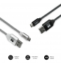 SUBBLIM PACK 2 Cable USB C/USB A 1 m Negro, Gris, Blanco
