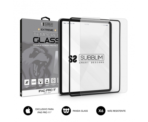 SUBBLIM Protector de Cristal Templado Extreme Tempered Glass Apple iPad PRO 11