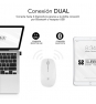 SUBBLIM Ratón Í“ptico Inalámbrico 2.4G y Bluetooth Dual Flat Mouse Recargable Blanco