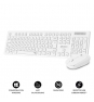 SUBBLIM Teclado Ergonómico y ratón Combo Business Slim Silencioso Inalámbrico 2.4G Blanco