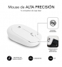 SUBBLIM Teclado Ergonómico y ratón Combo Business Slim Silencioso Inalámbrico 2.4G Blanco