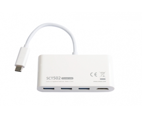 Sveon SCT502 hub de interfaz USB 3.2 Gen 1 (3.1 Gen 1) Type-C 5000 Mbit/s Blanco
