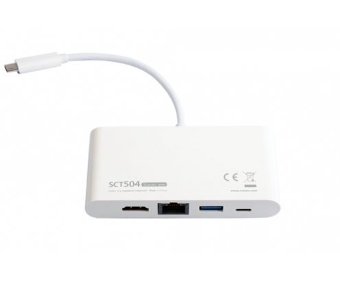 Sveon SCT504 hub de interfaz USB 3.2 Gen 1 (3.1 Gen 1) Type-C 5000 Mbit/s Blanco
