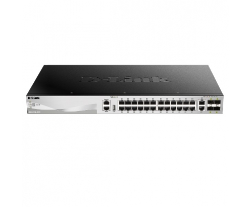 SWITCH GESTIONABLE L3 D-LINK STACKABLE 24P GIGA + 2P 10G + 4P 10G SFP+ DGS-3130-30TS/SI 