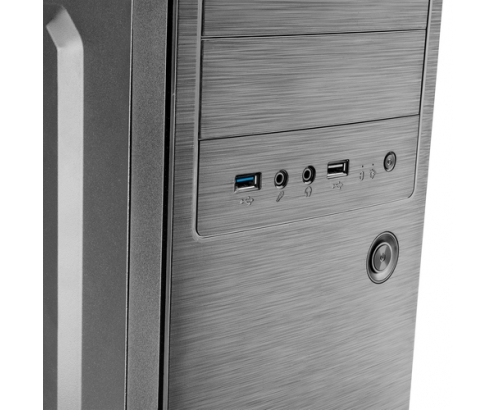 Tacens 2INITIOX, Caja PC Semitorre ATX, Ventilador 12cm, Frontal Aluminio Pulido, Negro