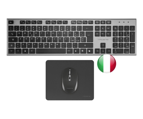 Tacens 6ZENITHIT teclado Ratón incluido Hogar / Oficina RF inalámbrico QWERTY Italiano Gris