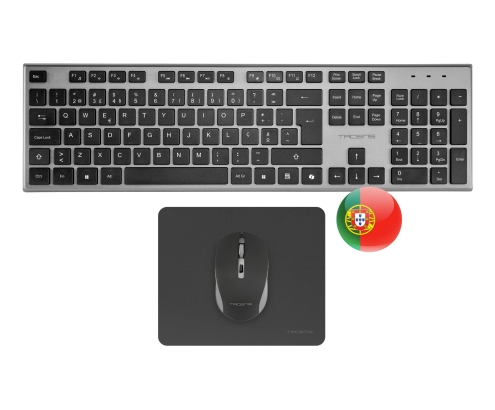 Tacens 6ZENITHPT teclado Ratón incluido Hogar / Oficina RF inalámbrico QWERTY Portugués Gris