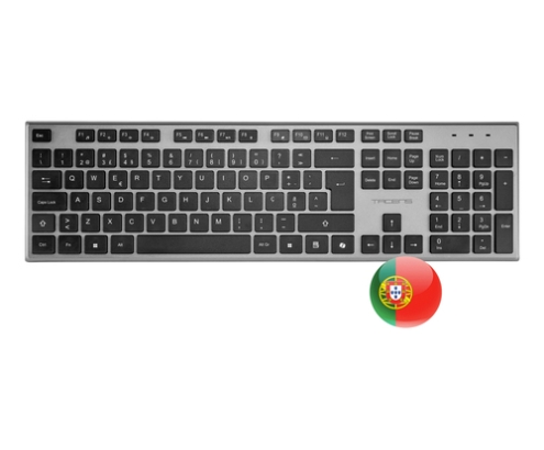 Tacens 6ZENITHPT teclado Ratón incluido Hogar / Oficina RF inalámbrico QWERTY Portugués Gris