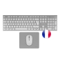 Tacens 6ZENITHWFR teclado Ratón incluido Hogar / Oficina RF inalámbrico AZERTY Francés Plata, Blanco