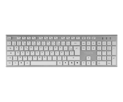 Tacens 6ZENITHWFR teclado Ratón incluido Hogar / Oficina RF inalámbrico AZERTY Francés Plata, Blanco
