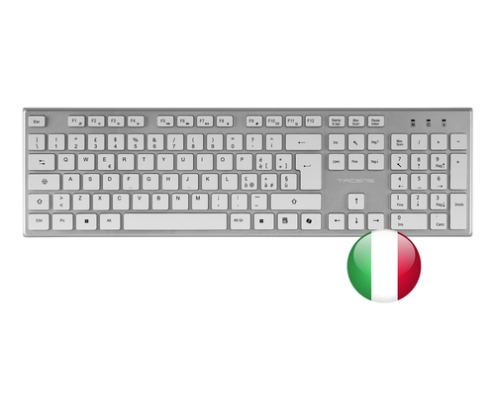 Tacens 6ZENITHWIT teclado Ratón incluido Hogar / Oficina RF inalámbrico QWERTY Italiano Plata, Blanco