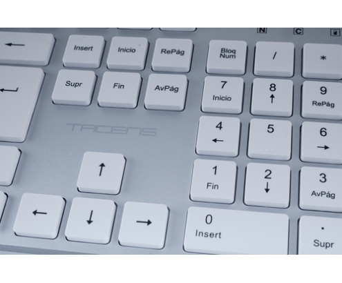 Tacens 6ZENITHWIT teclado Ratón incluido Hogar / Oficina RF inalámbrico QWERTY Italiano Plata, Blanco