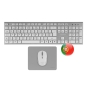 Tacens 6ZENITHWPT teclado Ratón incluido Hogar / Oficina RF inalámbrico QWERTY Portugués Plata, Blanco