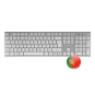 Tacens 6ZENITHWPT teclado Ratón incluido Hogar / Oficina RF inalámbrico QWERTY Portugués Plata, Blanco