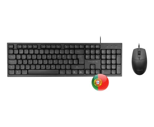 Tacens Anima ACP02PT teclado Ratón incluido Hogar / Oficina USB QWERTY Portugués Negro