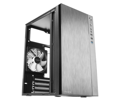Tacens Anima ACX, Caja Mini Torre Micro ATX, Frontal Aluminio Pulido, Ventilador 12cm, USB 3.0, Negro