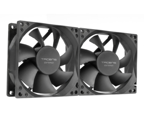 Tacens Anima AF8X2 sistema de refrigeración para ordenador Carcasa del ordenador Ventilador 8 cm Negro 2 pieza(s)