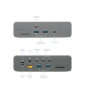 Targus DOCK230EUZ base para portátil y replicador de puertos Alámbrico Thunderbolt 5 Plata