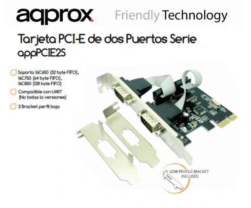 TARJETA SERIE APPROX 2 PUERTOS PCIE APPPCIE2S