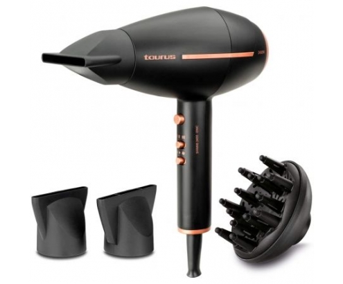 Taurus Shining 2400 Ionic secador de pelo 2400w 2 velocidades 3 temperaturas 2 concetradores difusor negro 900386000