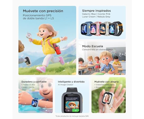 TCL Movetime MT48 Kids Watch 4G Azul con GPS, Videollamadas y Resistencia IP68
